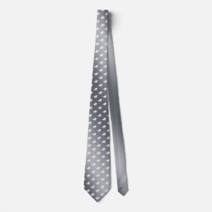 Horse Racing Pattern   Graphic Silver Neck Tie