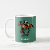 Horse Racing Personalised Coffee Mug (Left)