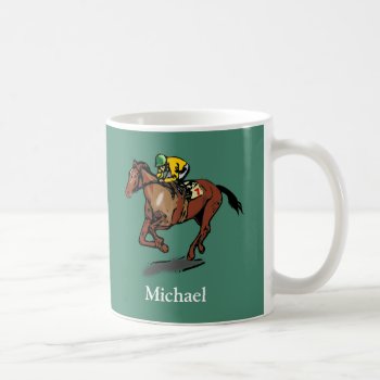 Horse Racing Personalised Coffee Mug by MissMatching at Zazzle