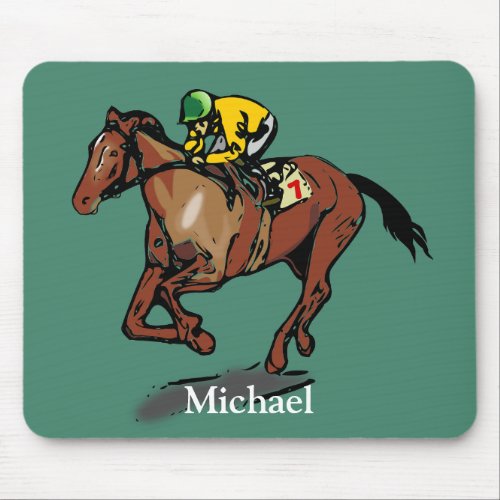 Horse Racing Personalised Mouse Pad