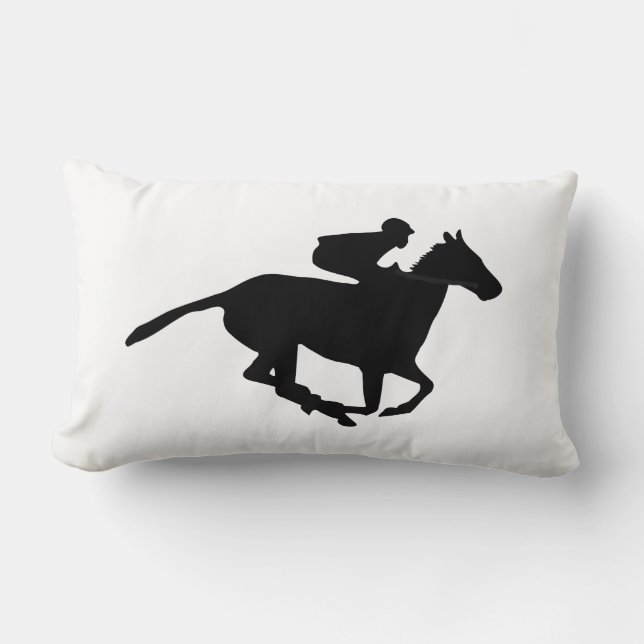 Horse Racing Pictogram Lumbar Pillow (Front)