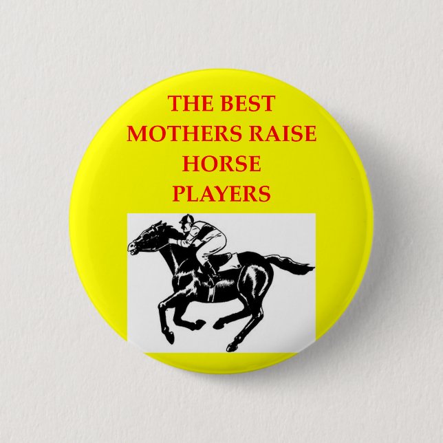 horse racing pinback button (Front)