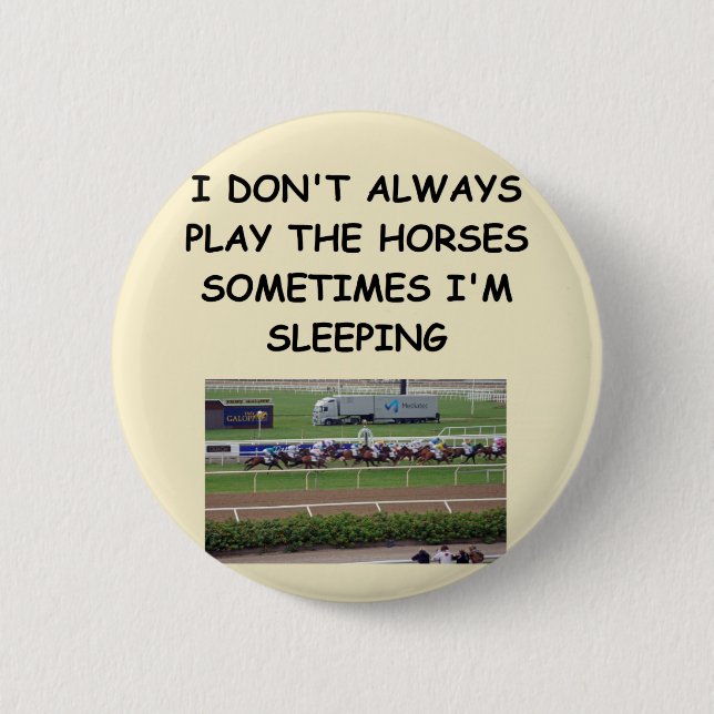 horse racing pinback button (Front)
