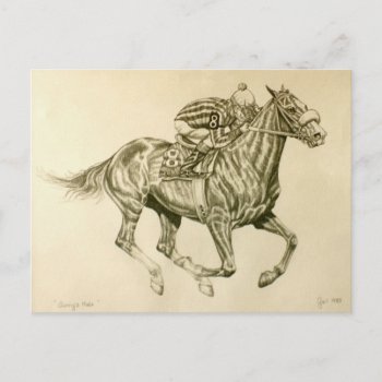 Horse Racing Postcard by GailRagsdaleArt at Zazzle