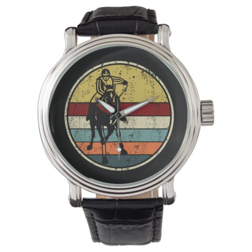 Horse Racing Race Horse Retro Vintage Circle Watch