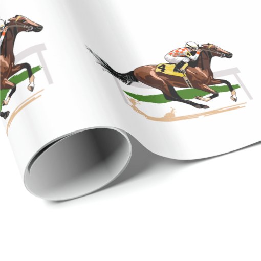 Horse Racing Scene Wrapping Paper | Zazzle