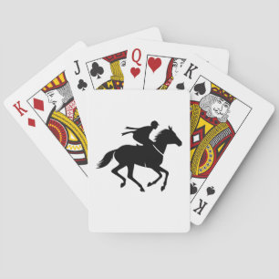 Horse Racing Silhouette Poker Cards