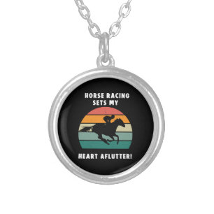 Horse Racing Silver Plated Necklace