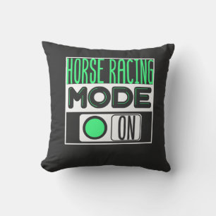 Horse Racing Throw Pillow