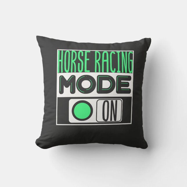 Horse Racing Throw Pillow (Front)