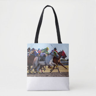 Horse Racing Tote Bag