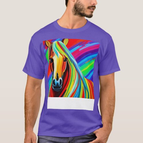 Horse Rainbow Painting T_Shirt
