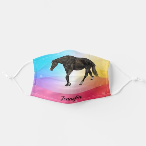 Horse Rainbow Stars Face Mask