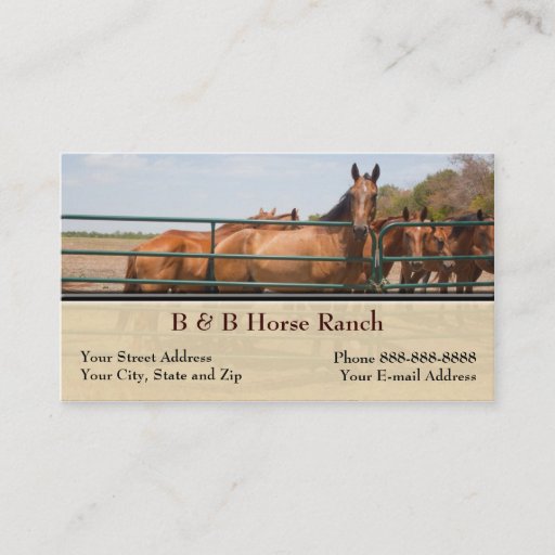 Customizable Horse Ranch Business Card
