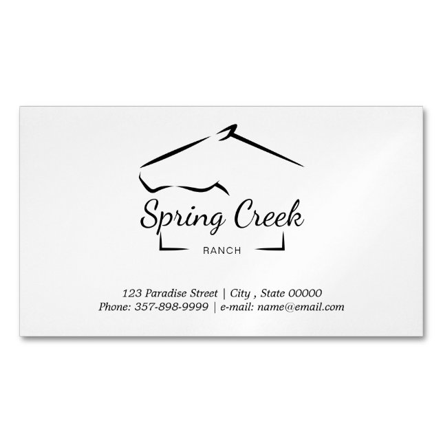Horse Ranch | Horse Farm Business Card Magnet (Front)