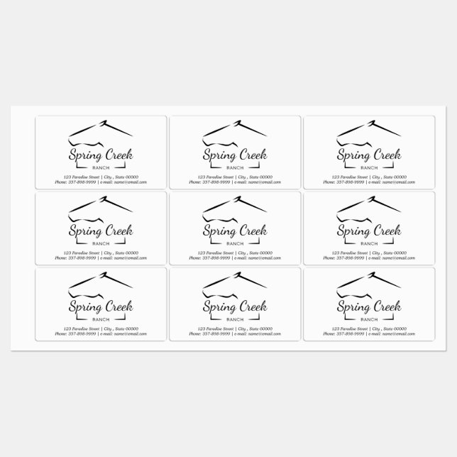 Horse Ranch | Horse Farm Labels (Sheet)