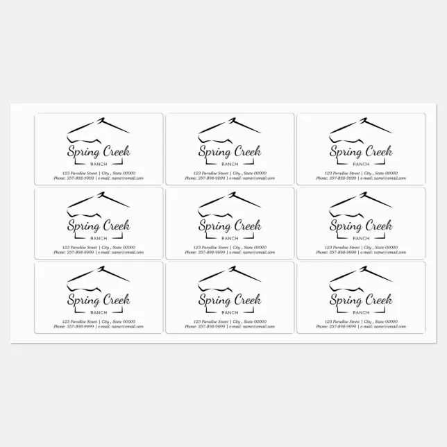 Horse Ranch | Horse Farm Labels | Zazzle