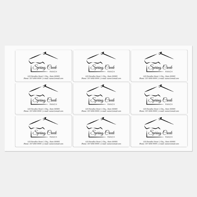 Horse Ranch | Horse Farm Labels (Sheet)