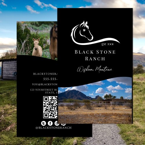 Horse ranch logo equestrian branding address flyer