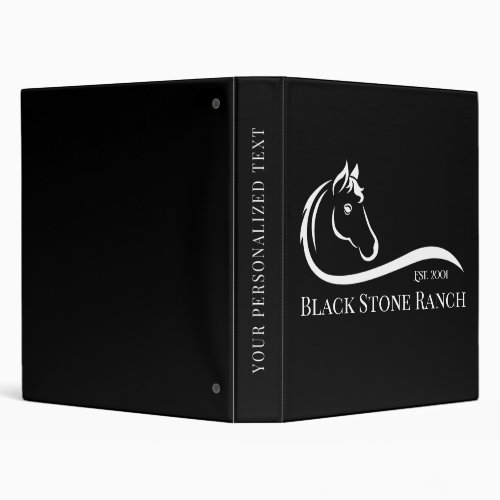 Horse ranch logo equestrian stable branding 3 ring binder