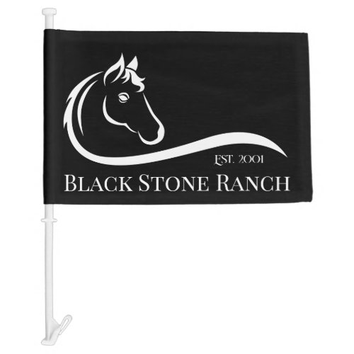 Horse ranch logo equestrian stable branding car flag