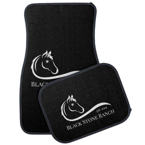 Horse ranch logo equestrian stable branding car floor mat