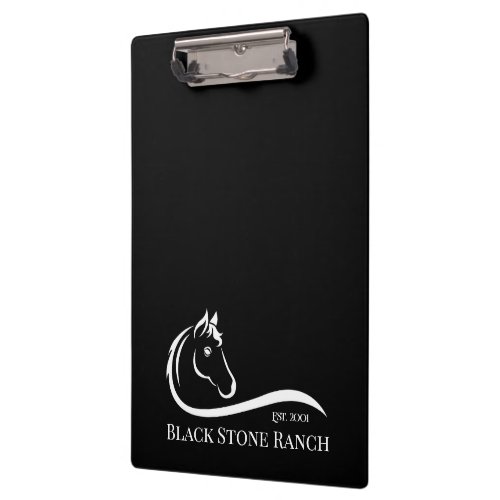 Horse ranch logo equestrian stable branding clipboard