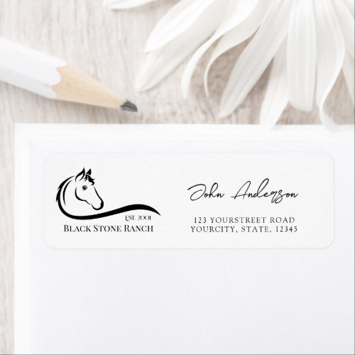 Horse ranch logo equestrian stable branding label