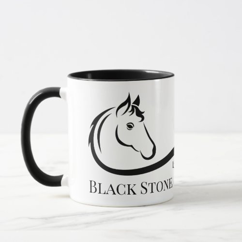 Horse ranch logo equestrian stable branding mug