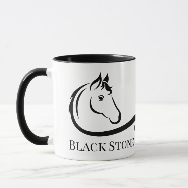Horse ranch logo equestrian stable branding mug (Left)