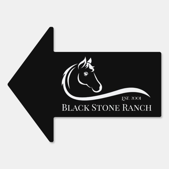 Horse ranch logo equestrian stable branding sign (Front)