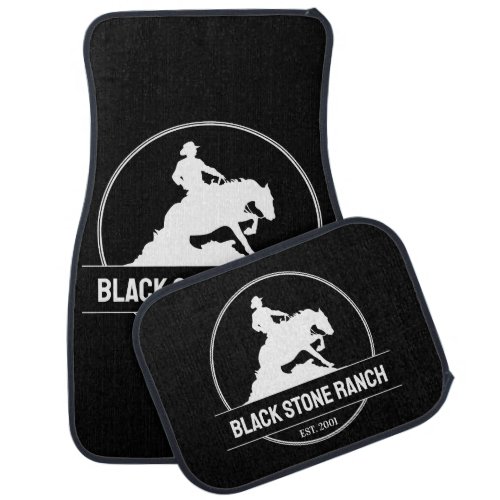 Horse ranch logo reining western barn branding car floor mat