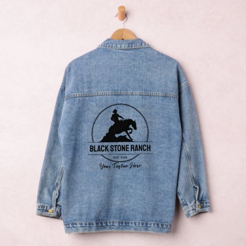 Horse ranch logo reining western barn branding denim jacket