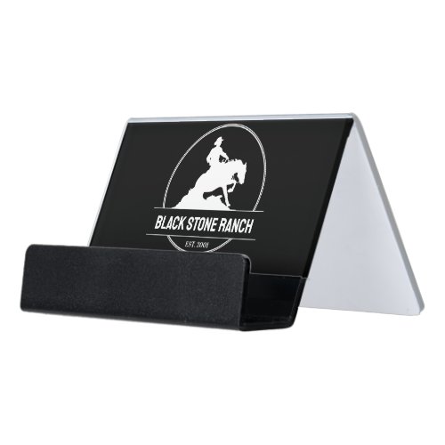 Horse ranch logo reining western barn branding desk business card holder