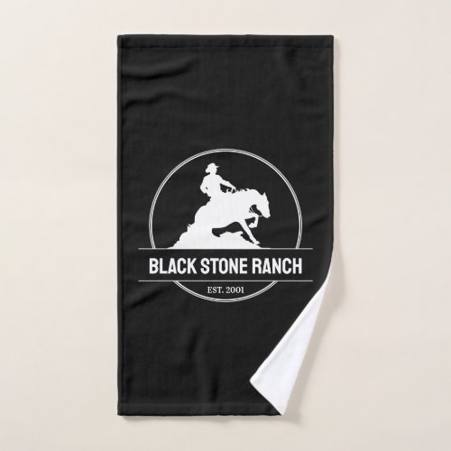 Horse ranch logo reining western barn branding hand towel 