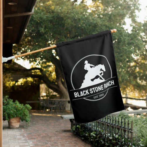 Horse ranch logo reining western barn branding house flag