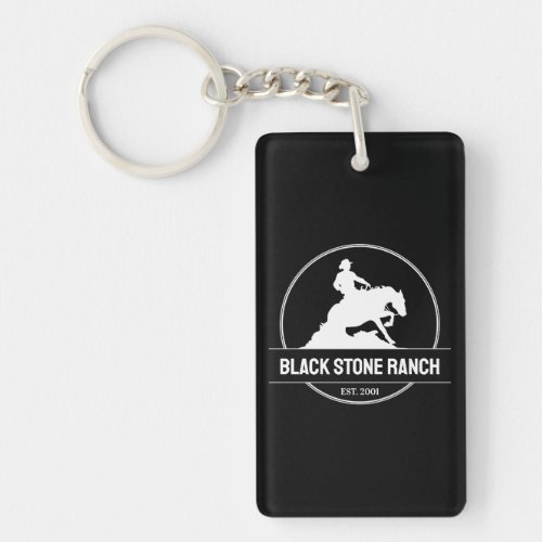 Horse ranch logo reining western barn branding keychain