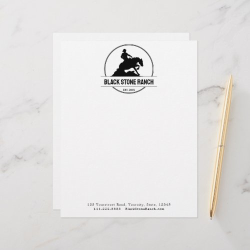 Horse ranch logo reining western barn branding letterhead
