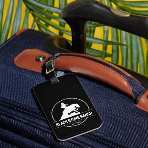 Horse ranch logo reining western barn branding luggage tag