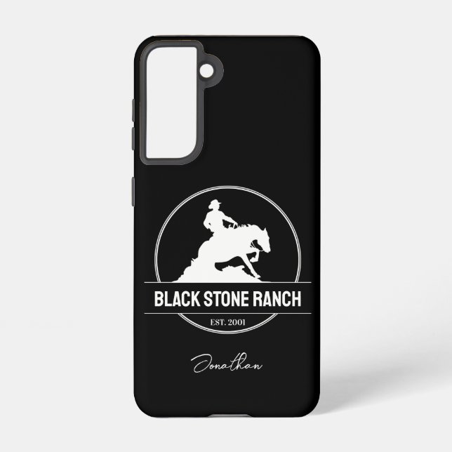 Horse ranch logo reining western barn branding samsung galaxy case (Back)