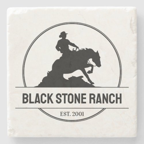 Horse ranch logo reining western barn branding stone coaster