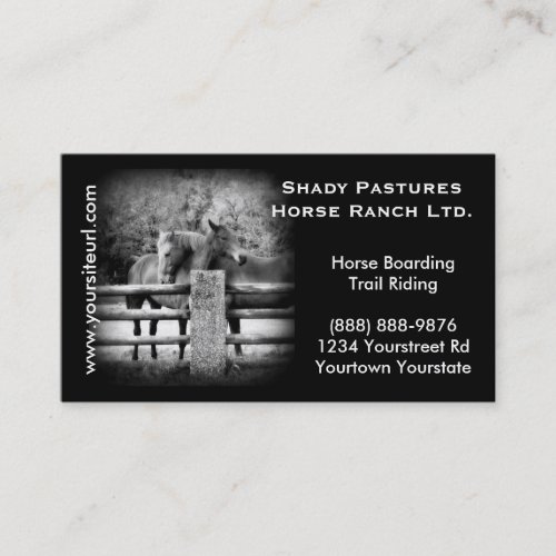 Horse Ranch, Riding Stables or Boarding Business Card