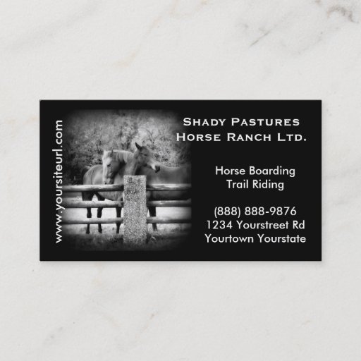 Customizable Horse Ranch, Riding Stables or Boarding Business Card
