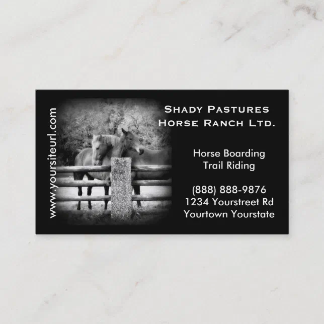 Horse Ranch, Riding Stables or Boarding Business Card Zazzle