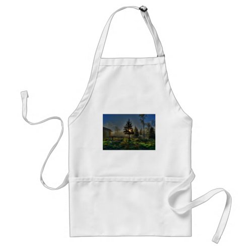 Horse Ranch Sunrise Nature Photo Adult Apron