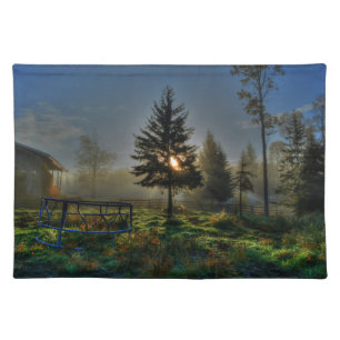 Horse Ranch Sunrise Nature Photo Cloth Placemat