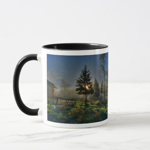 Horse Ranch Sunrise Nature Photo Mug