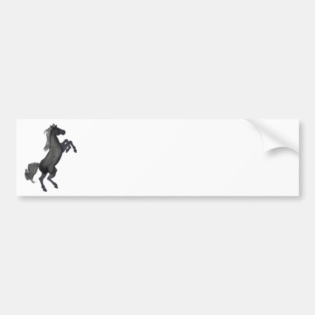 Horse Rearing Facing The Right Bumper Sticker (Front)