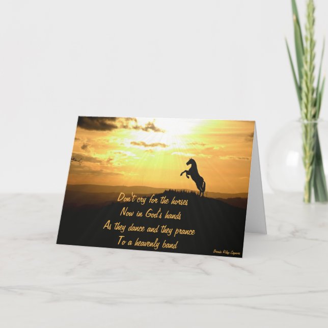 Horse Rearing in Sunset Silhouette Card (Front)