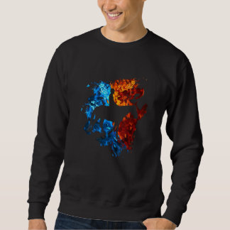 Horse Red Blue Fire Equestrian Horseback Riding 1 Sweatshirt